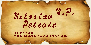 Miloslav Pelević vizit kartica